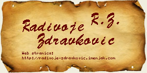 Radivoje Zdravković vizit kartica